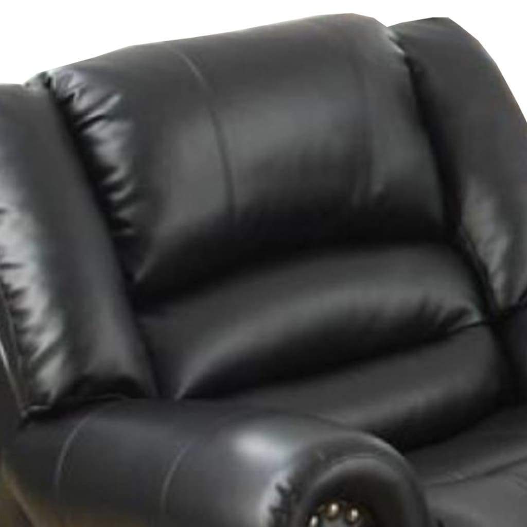 Immense Relief Bonded Leather & Plywood Recliner/Glider, Black