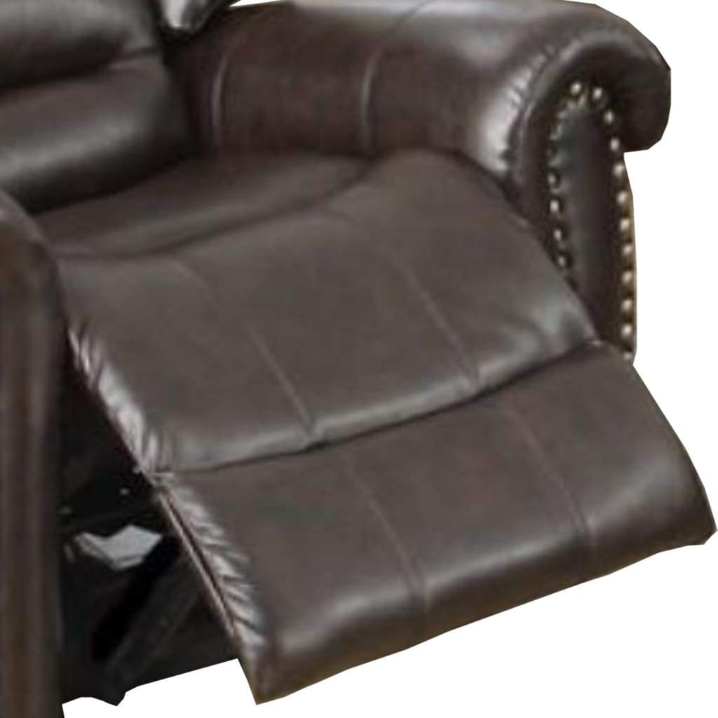 Individual Fun Bonded Leather & Plywood Recliner/Glider Brown PDX-F6755