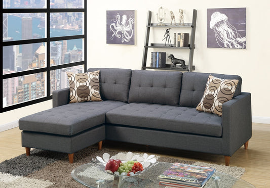 Polyfiber 2 Pieces Sectional With Pillows In Gray By Casagear Home