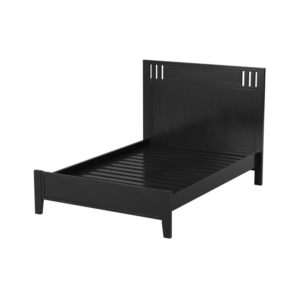 Appealing Full Bed Wooden Finish Black By Casagear Home