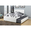 Multi utility Twin Bed With Trundle Squ Tufted Head Boards White By Casagear Home