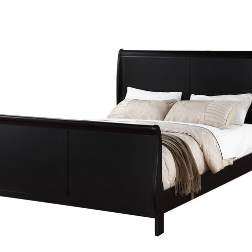 Queen Bed | Louis Phillippe Style | Black Finish