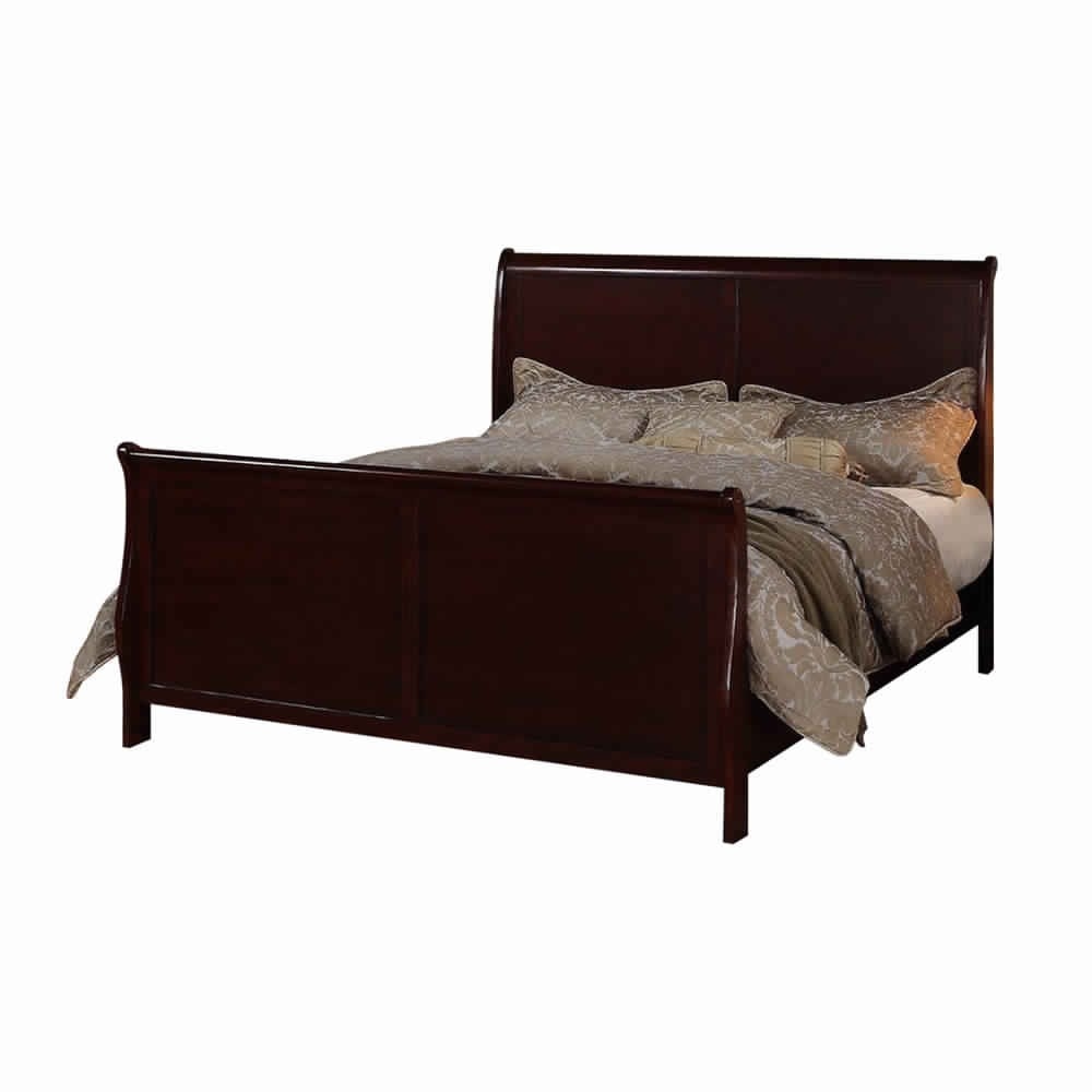 Queen Bed | Louis Phillippe Style | Cherry Finish