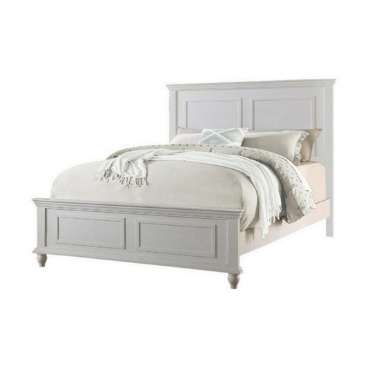 Captivating Queen Wooden Bed, White By Casagear Home
