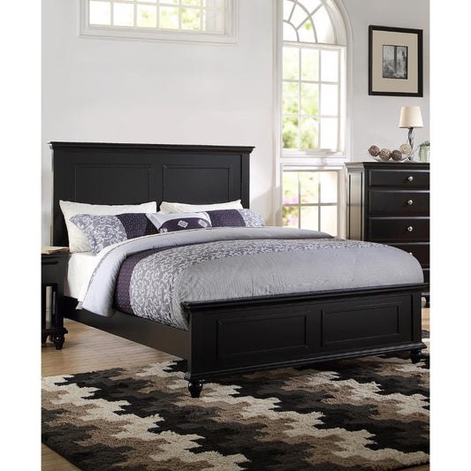 Seamless Wooden Queen Bed, Black By Casagear Home