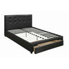 Captivating Queen Bed WithDrawer,Black Pu By Casagear Home