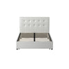 Designer Full Bed WithDrawer,Pu White By Casagear Home PDX-F9314F
