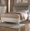 Opulent Wooden Queen Bed With Silver PU Tufted HB, Shinny Silver Finish By Casagear Home