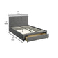 Upholstered Wooden Full Bed With Button Tufted Headboard & Lower Storage Drawer Gray By Casagear Home PDX-F9330F
