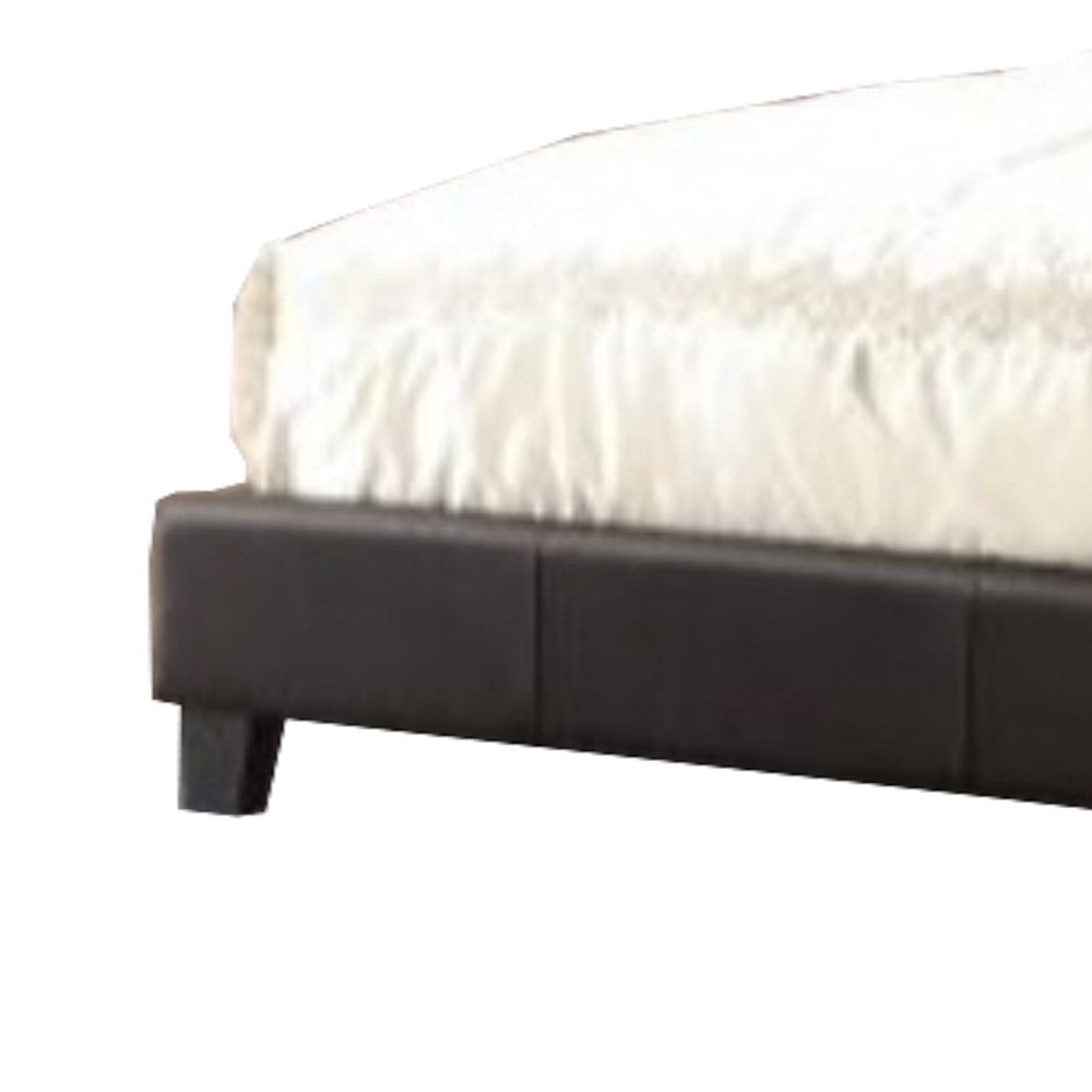 Luxurious Wooden Queen Bed With PU Tufted Head Board Black By Casagear Home PDX-F9331Q