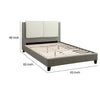 Elegant Wooden Queen Bed With White PU Head Board Gray By Casagear Home PDX-F9337Q
