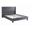 Full Bed | Polyfiber Upholstery | Nailhead Trim | Blue Gray