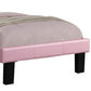 Silky And Sheeny Wooden Full Bed With Pink PU Tufted Head Board Pink Finish By Casagear Home PDX-F9375F