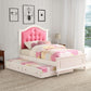 Cherub Twin Size Bed With Trundle In Pink And White By Casagear Home PDX-F9377