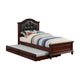 Twin Bed with Trundle | Cherub Style | Black & Cherry Brown