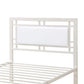Metal Frame Twin Bed With Leather Upholstered Headboard White PDX-F9414T