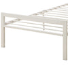 Metal Frame Twin Bed With Leather Upholstered Headboard White PDX-F9414T