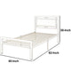 Metal Frame Twin Bed With Leather Upholstered Headboard White PDX-F9414T