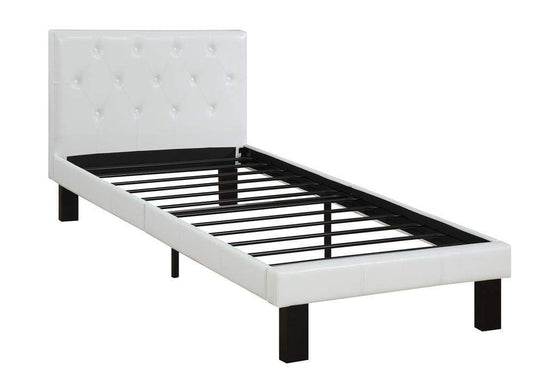 Faux Leather Upholstered Full size Bed With tufted Headboard White