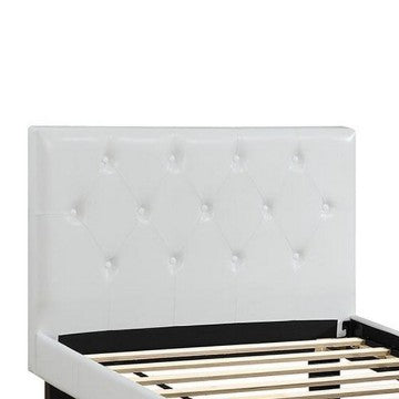 Faux Leather Upholstered Twin size Bed With tufted Headboard White PDX-F9416T