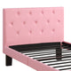 Faux Leather Upholstered Full size Bed With tufted Headboard Pink PDX-F9417F