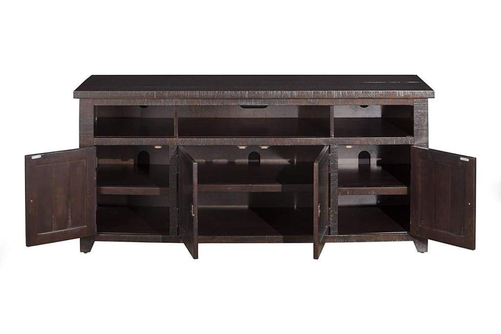 Wooden TV Stand With 3 Shelves and Cabinets Espresso Brown SDF-90920