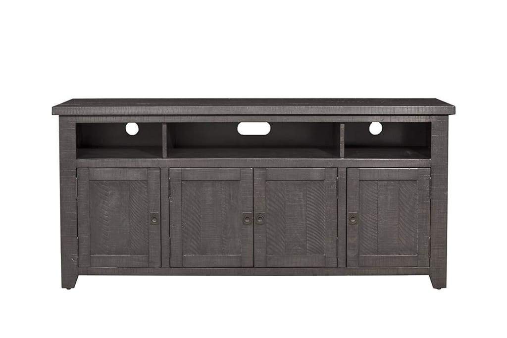 Wooden TV Stand With 3 Shelves and Cabinets Gray SDF-90921