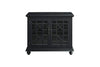 Wooden TV Stand With Trellis Detailed Doors Antique Black SDF-91032