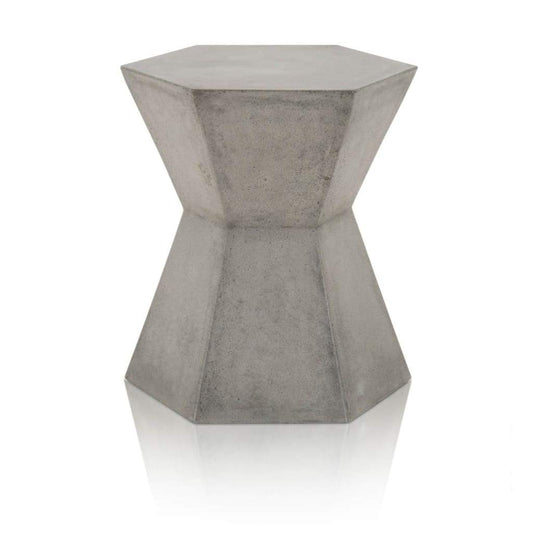 Hexagonal Shape End Table In Slate Gray
