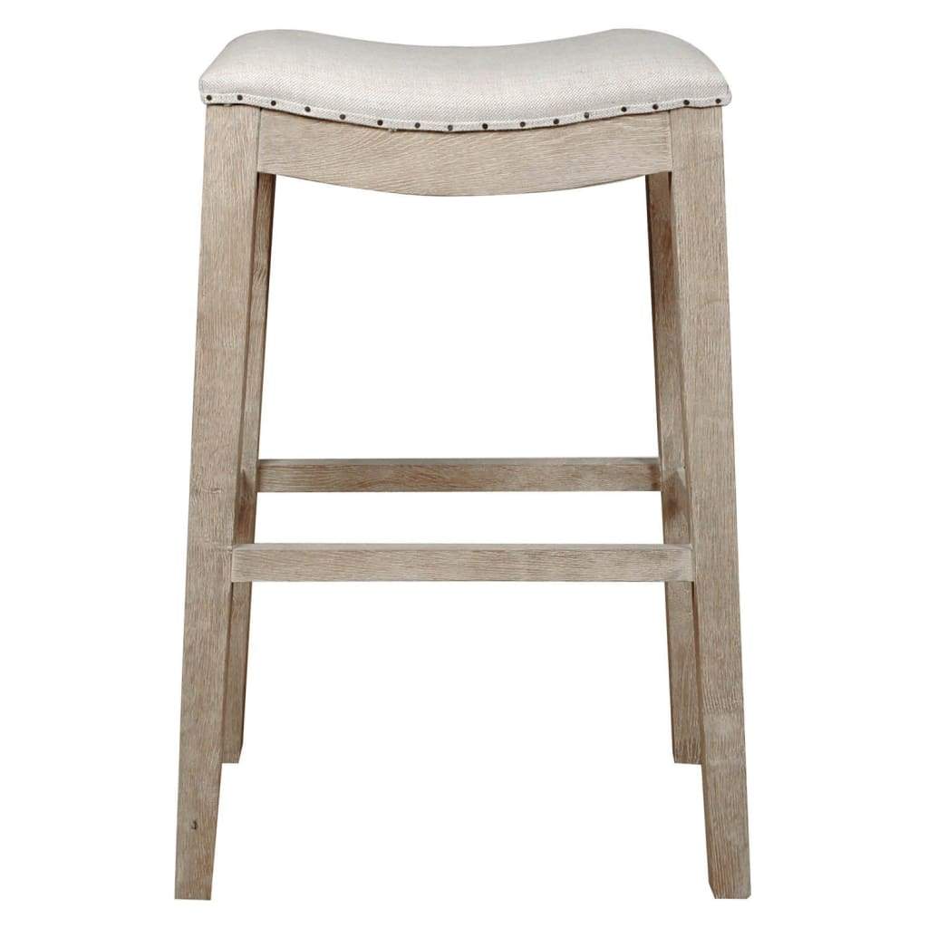 Elevated Upholstered Barstool, Stone Wash Brown