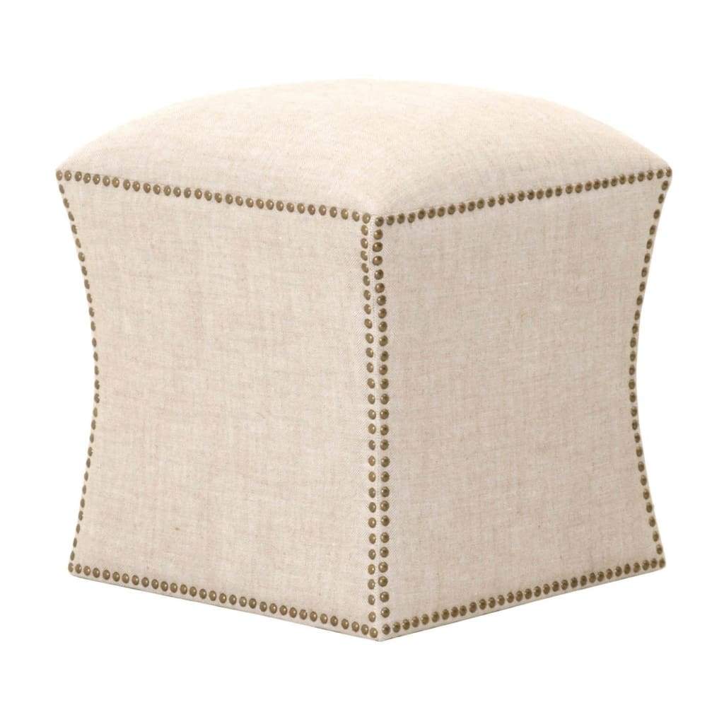 Simply Awesome Fully Upholstered Ottoman, Bisque Cream