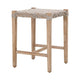 Counter Height Stool | Rope Seat | Wood Frame | White & Brown