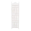Aesthetically Carved 4 Panel Wooden Partition Screen/Room Divider Distressed White UPT-148945
