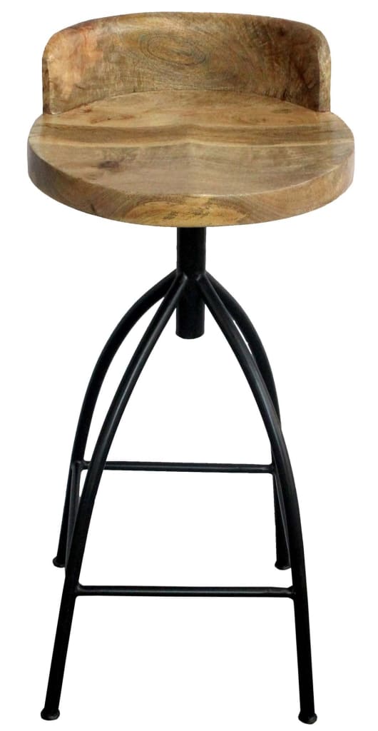 Industrial Style Adjustable Swivel Bar Stool With Backrest UPT-165868