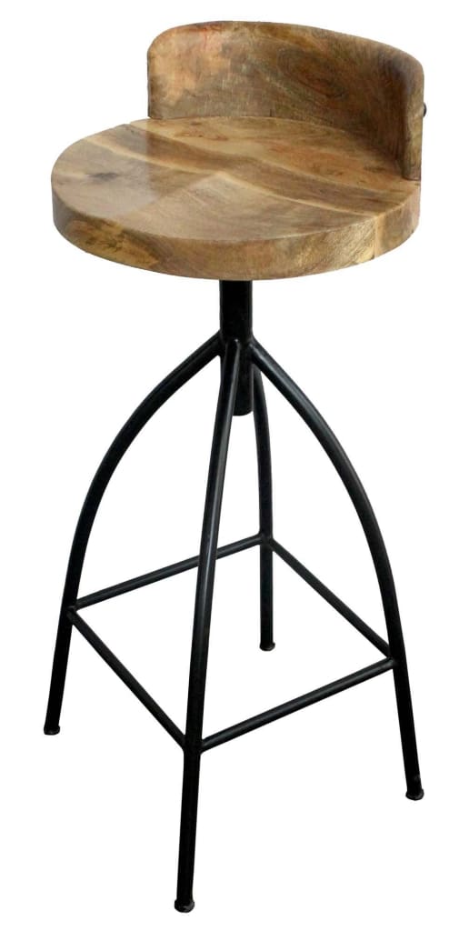 Industrial Style Adjustable Swivel Bar Stool With Backrest UPT-165868