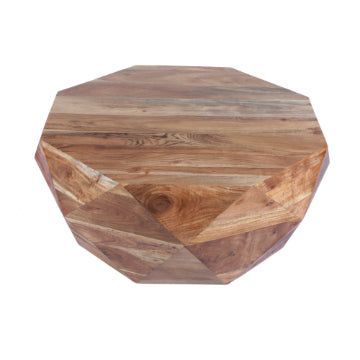 33 Inch Diamond Shape Acacia Wood Coffee Table With Smooth Top Natural Brown By The Urban Port UPT-183796