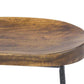 Mango Wood Saddle Seat Bar Stool With Iron Rod Legs Brown and Black UPT-183797