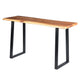 Industrial Wooden Live Edge Desk with Metal Sled Leg Support, Brown and Black By The Urban Port