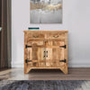 39 Inch Artisanal Farmhouse Style 2 Drawer Mango Wood Cabinet Console with 2 Door Storage, Rustic Brown By The Urban Port