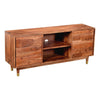 Handcrafted Wooden TV Console with Live Edge Shutter Door Cabinets Brown By The Urban Port UPT-197866