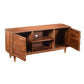 Handcrafted Wooden TV Console with Live Edge Shutter Door Cabinets Brown By The Urban Port UPT-197866