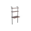 Industrial 3 Tier Mango Wood Ladder Storage Wall Shelf with Tubular Frame Brown and Black By The Urban Port UPT-197867