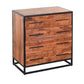 Handmade Dresser with Live Edge Design 4 Drawers Brown and Black By The Urban Port UPT-197872
