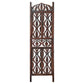 Decorative 3 Panel Mango Wood Screen with Abstract Carvings Brown UPT-200175