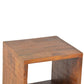 22 Inch Industrial Style Cube Shape Wooden Nightstand with Rough Sawn Texture Brown By The Urban Port UPT-204786