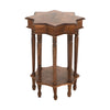 22 Inch French Design Handcrafted Mango Wood Side Table with Star Shape Brown By The Urban Port UPT-213128