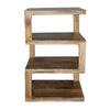 Etagere Stacked Cube Design Mango Wood End SideTable with 3 Shelves Brown By The Urban Port UPT-213130