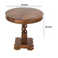 30 Handcrafted Round Mango Wood Dinette Artisanal Twisted Pedestal Base Walnut Brown By The Urban Port UPT-213134