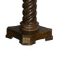 Round Mango Wood Table with Twisted Pedestal Base and Molded Top Dark Brown By The Urban Port UPT-213135