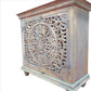 17 Inch Cabinet With 2 Doors And Filigree Cutout Front Brown By The Urban Port UPT-213137
